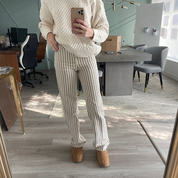 SOLD Pull&bear striped straight leg trousers / jeans - Picture 4 of 9